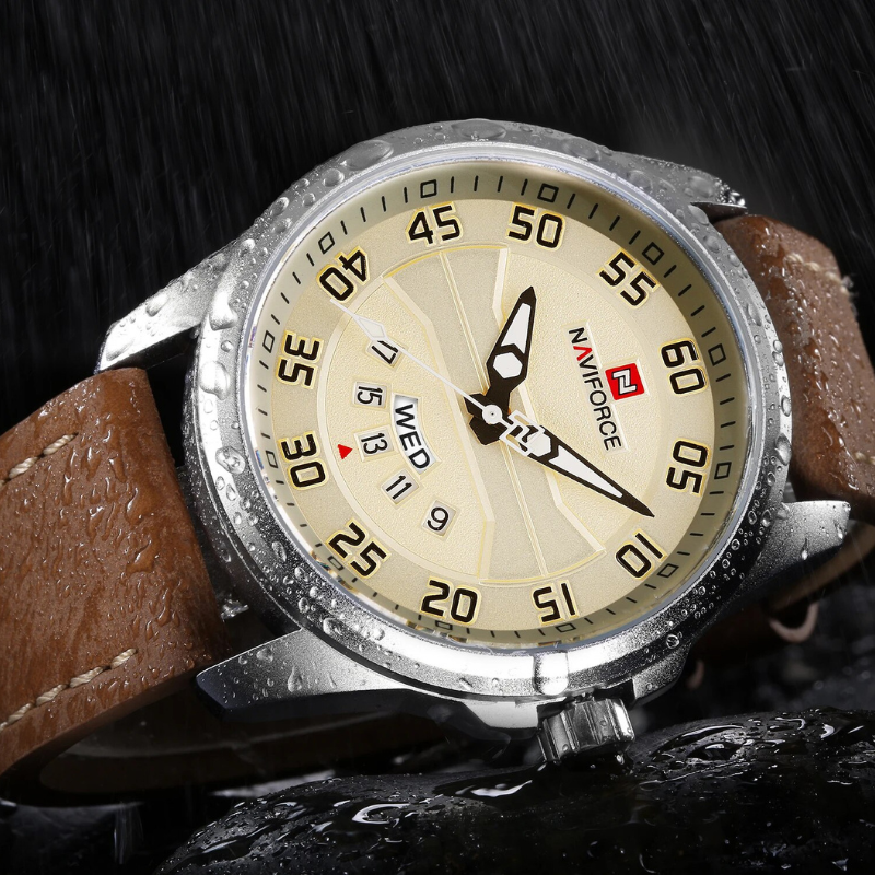 Quartz Watch with Durable Leather Band