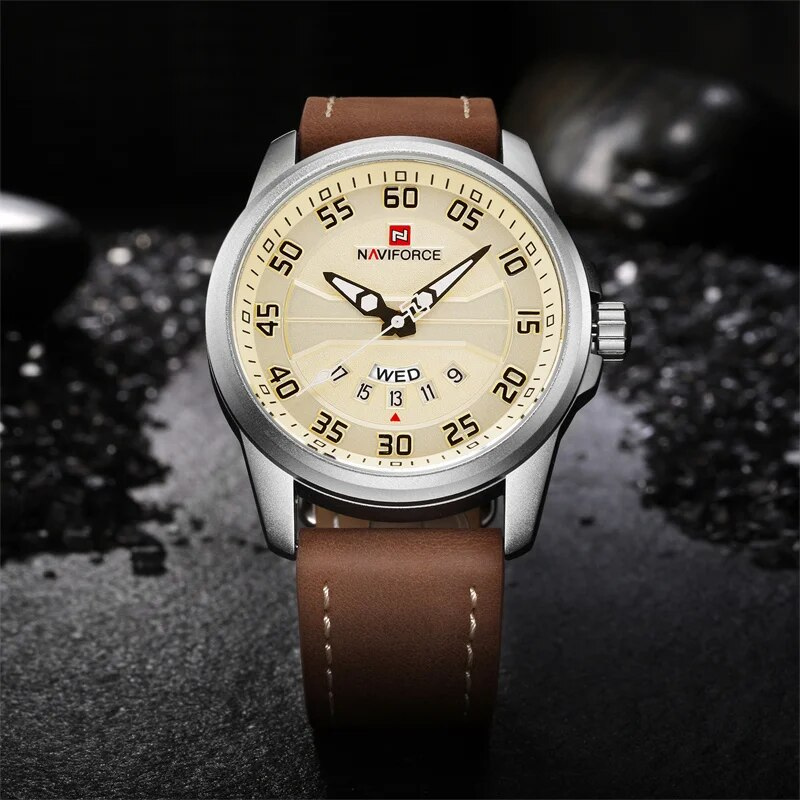 Quartz Watch with Durable Leather Band