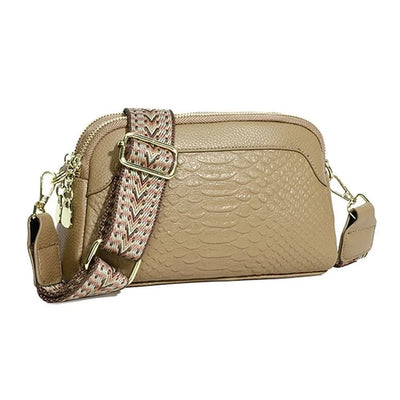 Olivia™ Elegant Allure | Croc-Pattern Mini Crossbody Bag