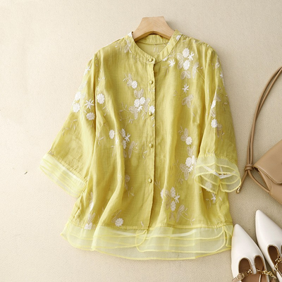 Helen | Botanically Embroidered Blouse