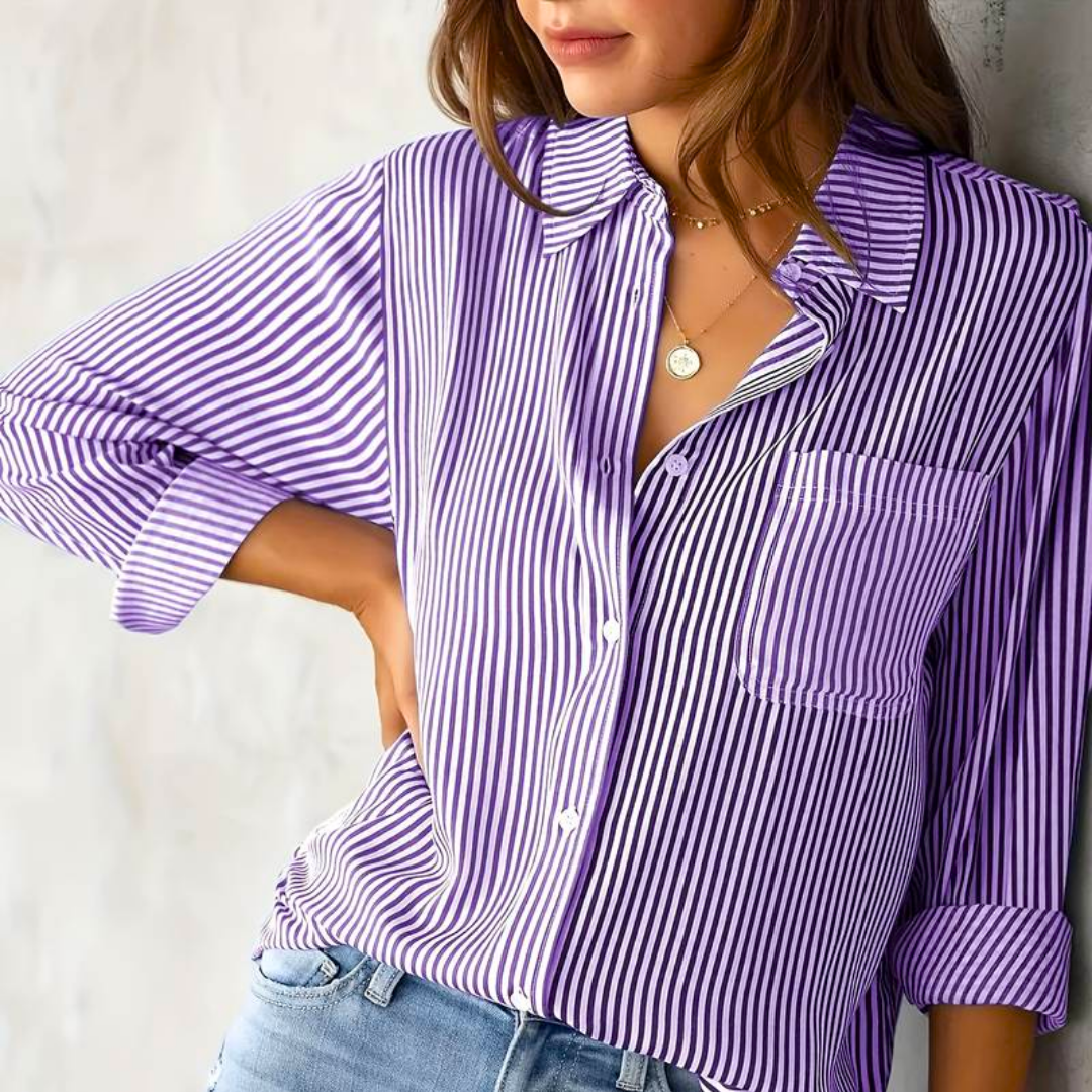 Willow | Modern Striped Women’s Blouse