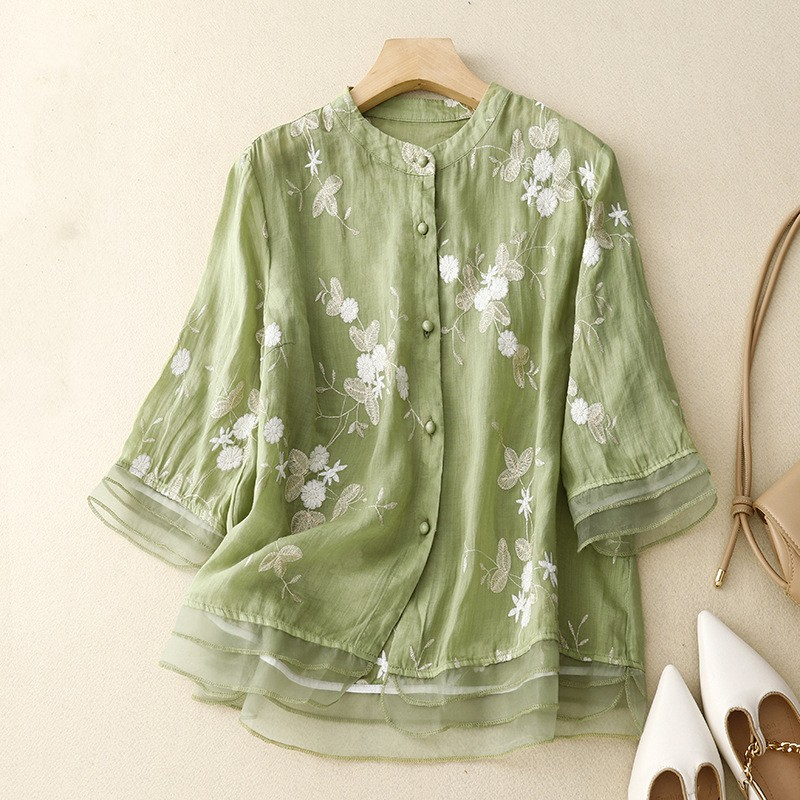 Helen | Botanically Embroidered Blouse