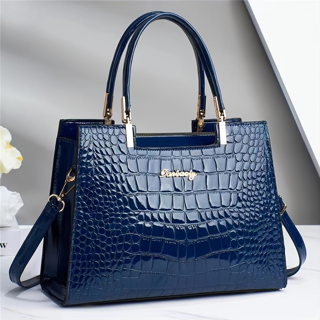 Berlyn | Elegant Shine Croc-Embossed Luxury Bag