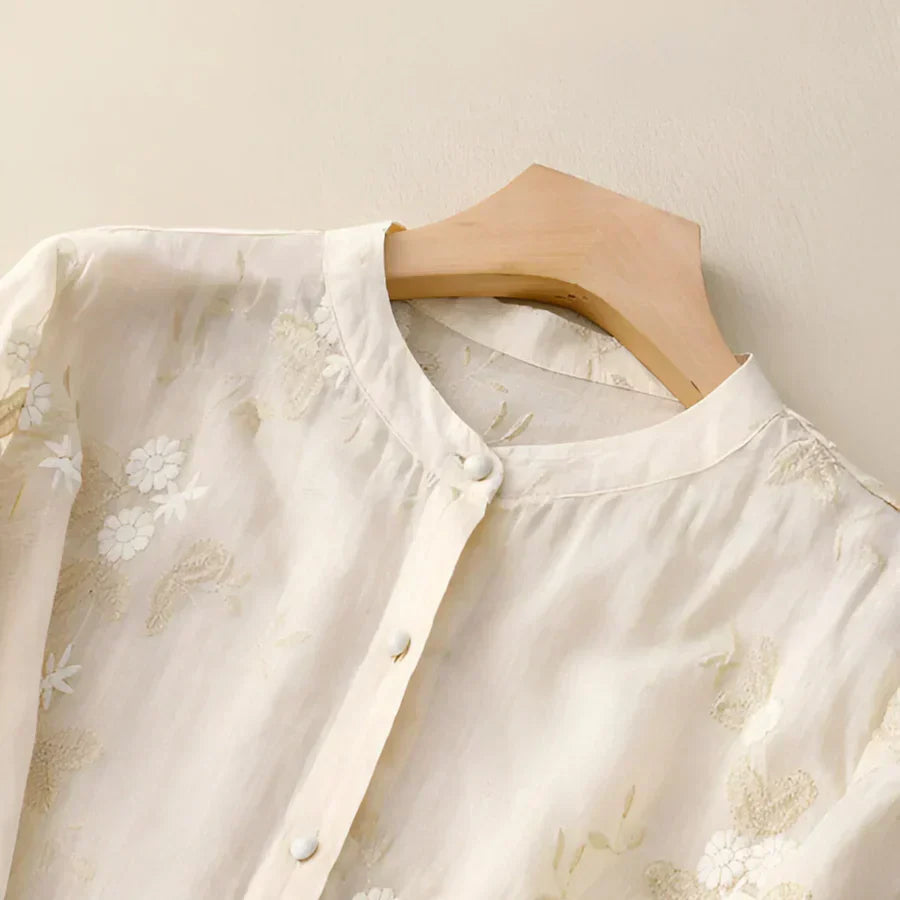 Helen | Botanically Embroidered Blouse