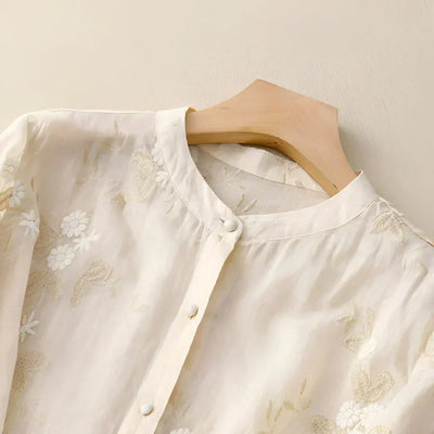 Helen | Botanically Embroidered Blouse