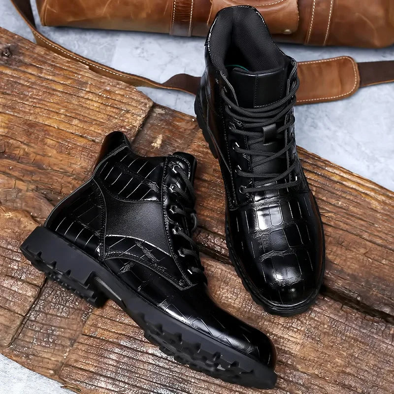 Gunner | Crocodile Leather Boots