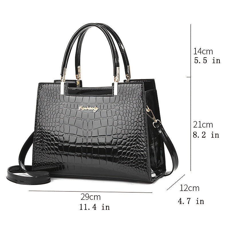 Berlyn | Elegant Shine Croc-Embossed Luxury Bag