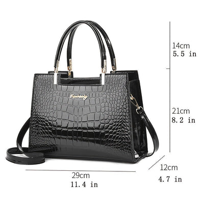 Berlyn | Elegant Shine Croc-Embossed Luxury Bag