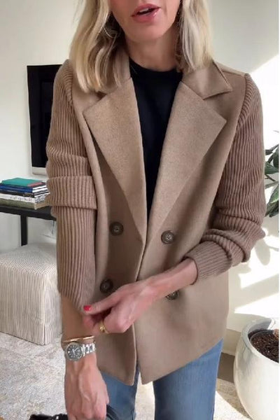 Julia | Chic Knit-Sleeve Blazer