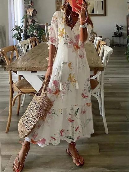 CATHY | TUMMY-FLATTERING BOHO DRESS