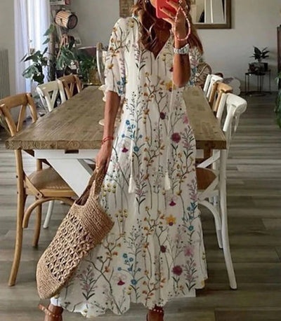 CATHY | TUMMY-FLATTERING BOHO DRESS