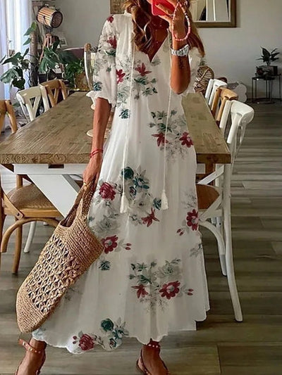 CATHY | TUMMY-FLATTERING BOHO DRESS